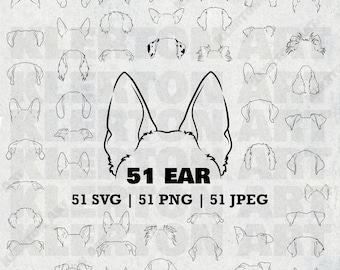 Dog ears, line drawing, dog svg, line drawings, PNG bundle, puppy ears, dog line drawing, gift for dog, doog rarroo svg, digital download