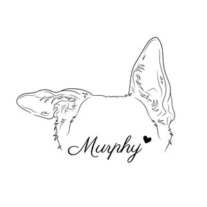 Dog TATTOO Design, Minimalist Tattoo, Puppy Ears, Dog Line Art Png, Cat Ear Outline Svg, Custom