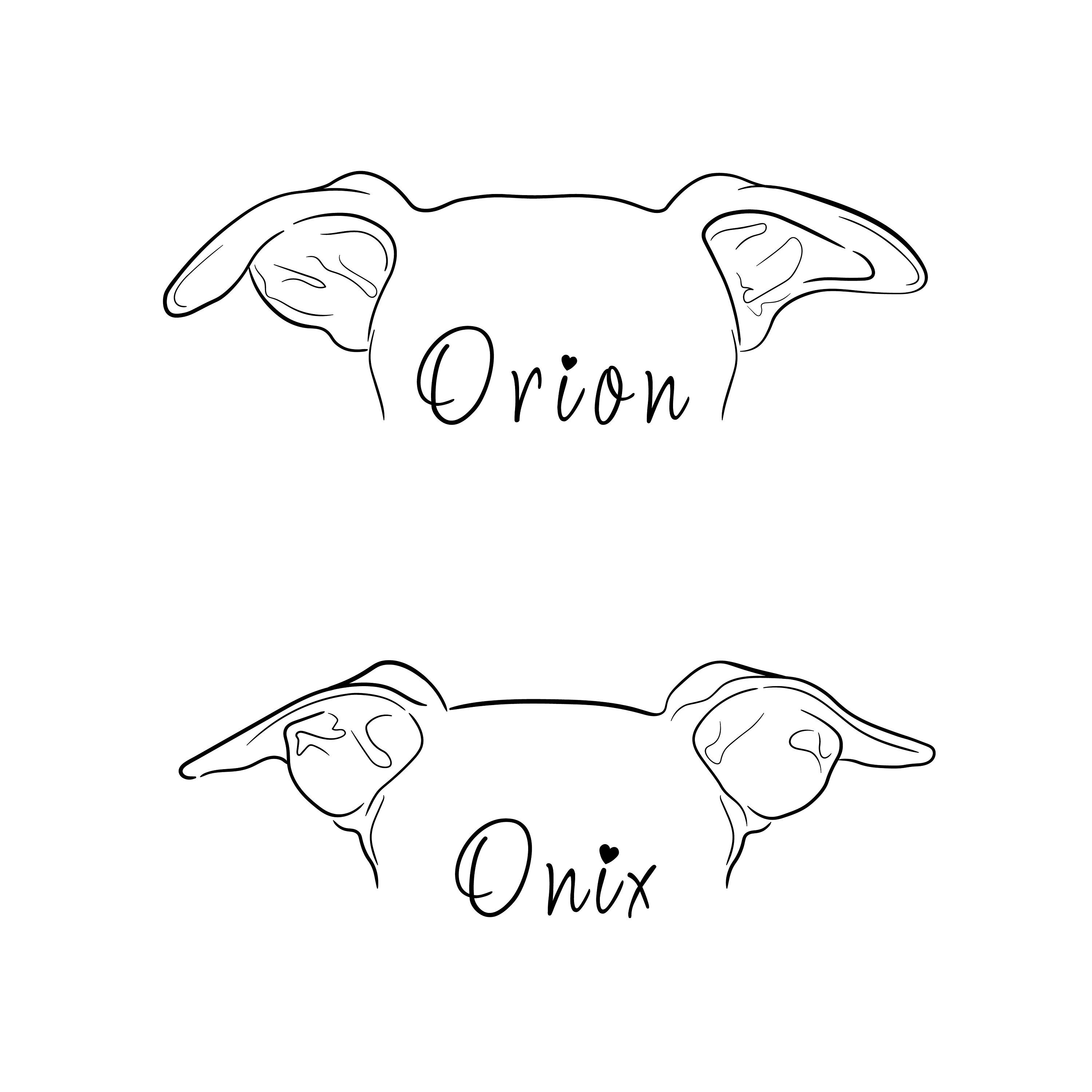 Cat Ears Outline Svg Tattoo Svg Cat Ear Outline Dog Tattoo Etsy Australia