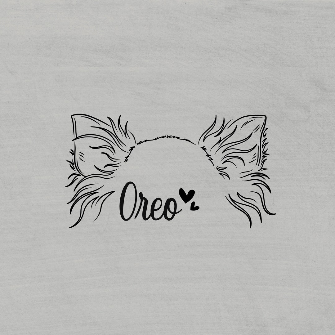 CUSTOM Chihuahua Ears, Puppy Outline, Cat Ear Outline, Line Drawing ...
