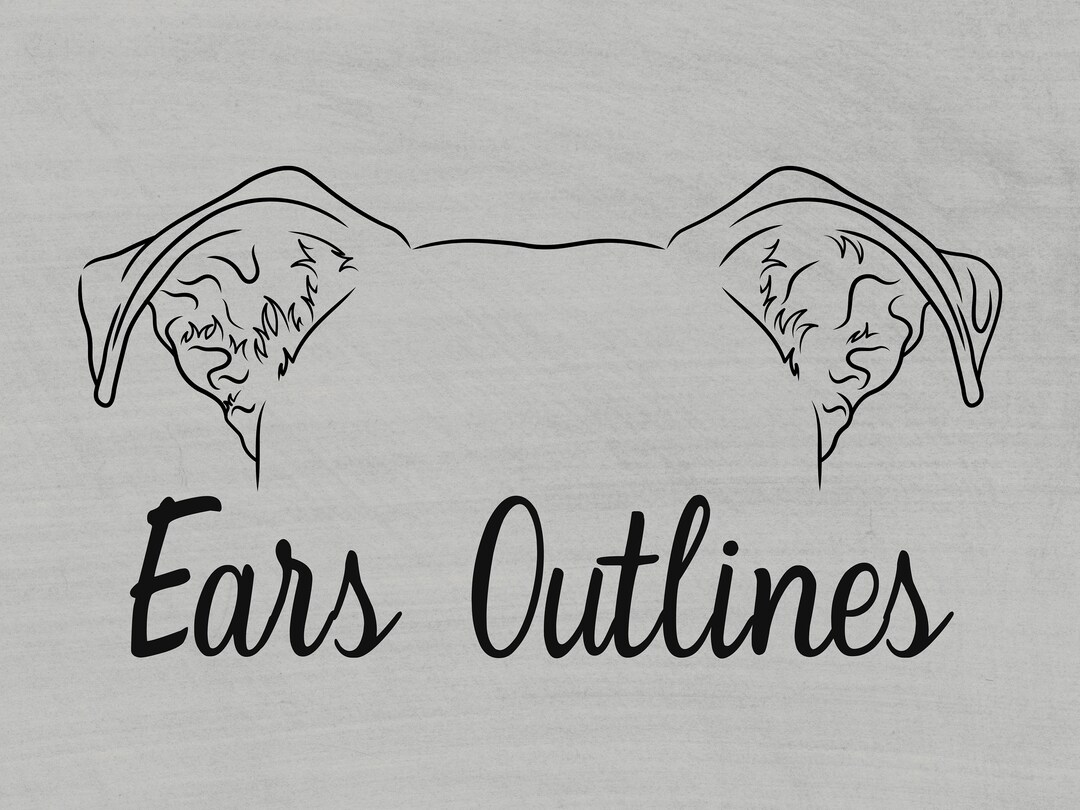 Dog Ear Outline Dog Ear Tattoo Custom Cat Tattoo Design Pet Etsy