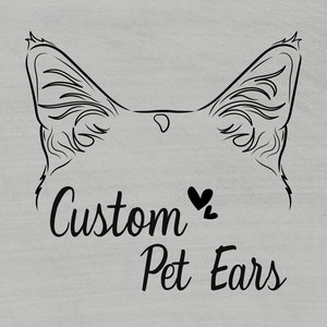 Cat ears outline tattoo, ear outline line, cat ears drawing, cat ears and name svg, custom dog outline tattoo, ear drawing, cheap cat ears