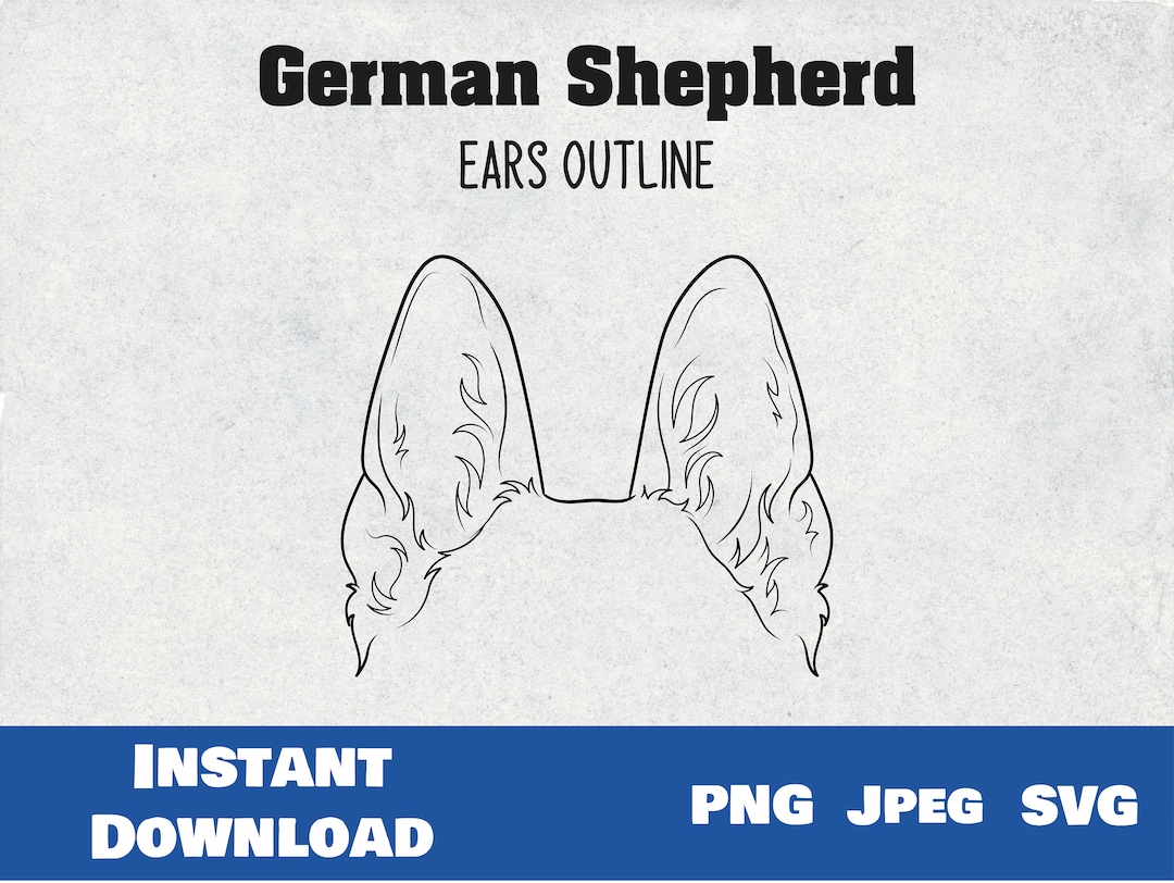 German Shepherd Ears SVG Tattoo Pet Ears SVG Cricut Files Etsy