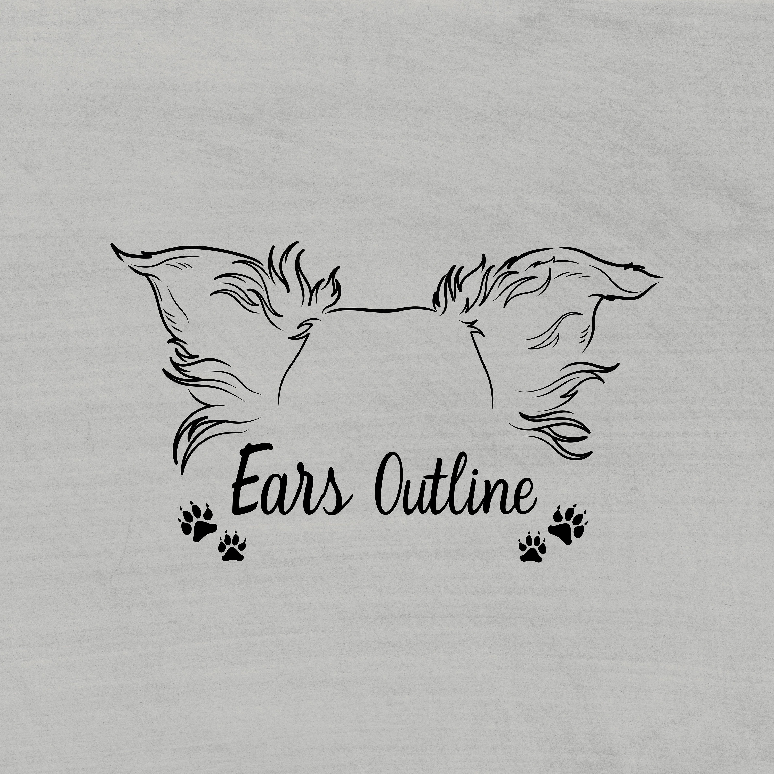Pet TATTOO Design, Dog Ear Outline, DIGITAL Ear Portrait, Memorial Tattoo,  Pet Loss Gift, Puppy Ear, Custom Line Drawing, Cat Ear SILHOUETTE - Etsy, image size:3000x2999