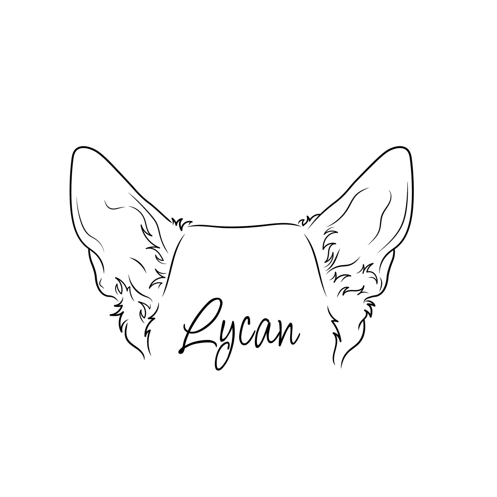 Dog Ears Outline Tattoo Desing Cat Ear Outline Dog Outline Etsy