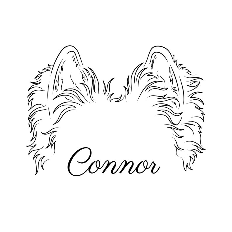 Cat Ear Outline Svg Custom Pet Tattoo Minimalist Etsy