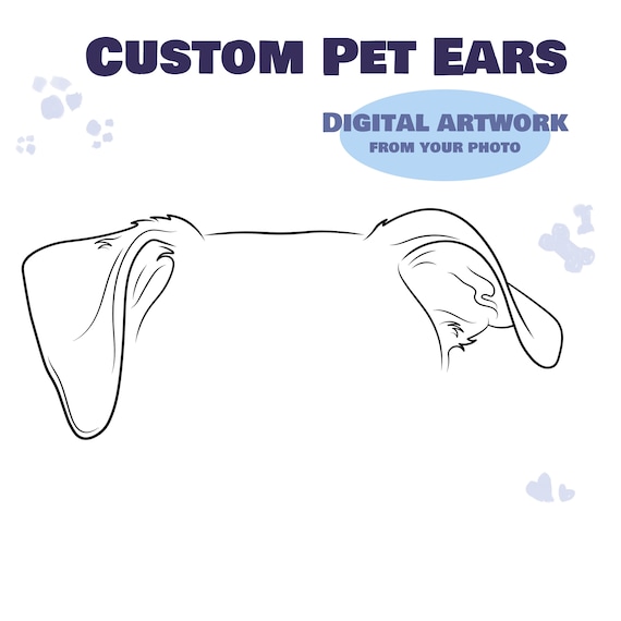 Ear Outline Pet Tattoo Dog Ears Tattoo Design Pet Line Art - Etsy