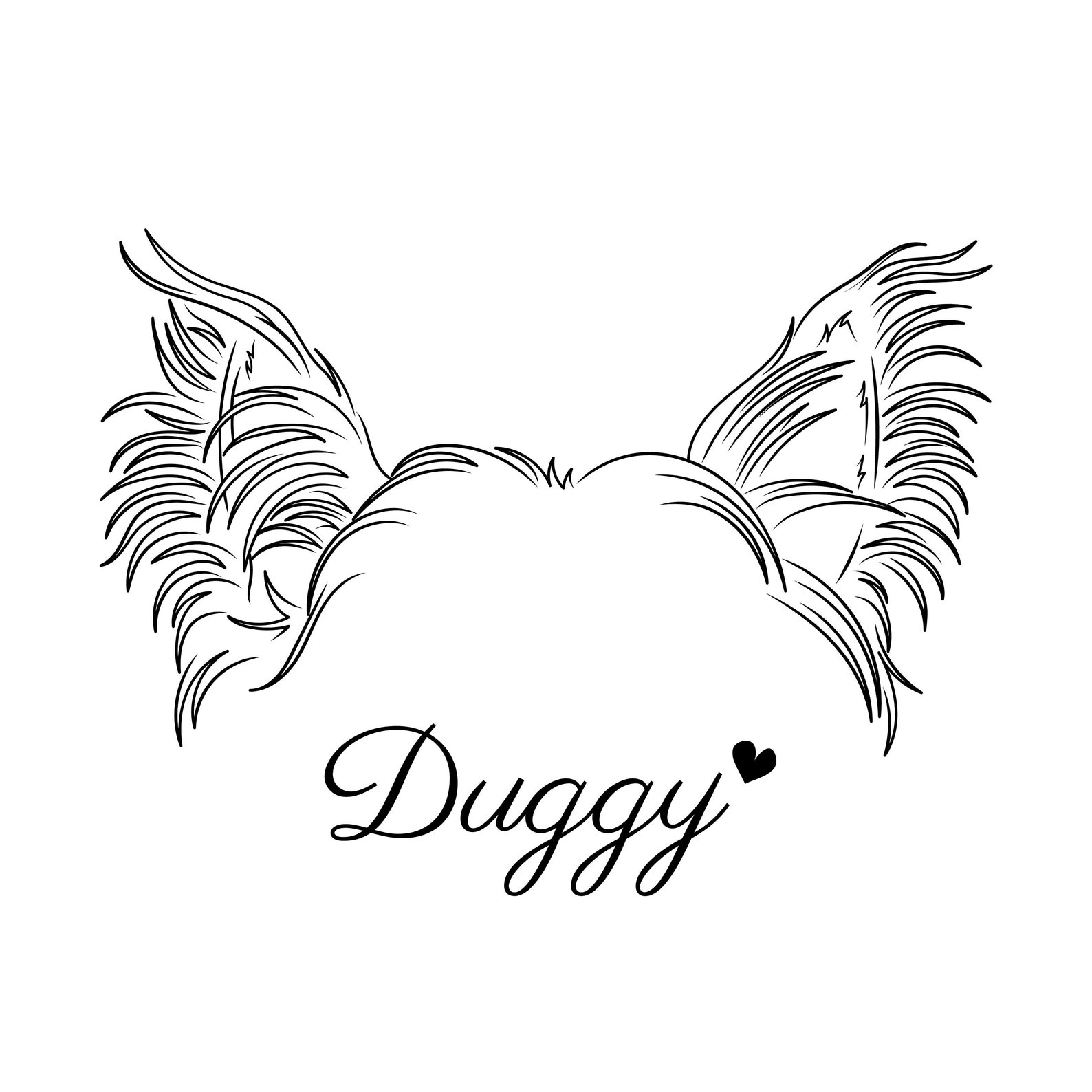 Cat Ears Outline Tattoo Cat Ears Drawing Cat Ears and Name Etsy