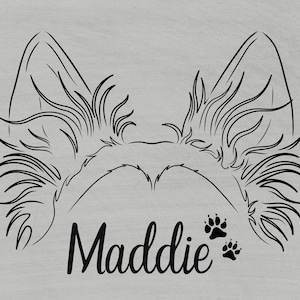 Dog TATTOO design, minimalist tattoo, puppy ears, dog line art png, cat ear outline svg, custom small tattoo, pet memorial, dog loss gift
