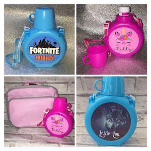 Personalised drinks bottles / flasks with cup