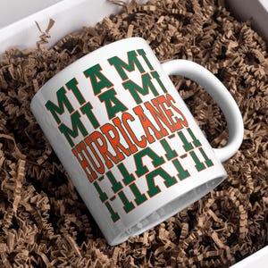 Miami Hurricanes Stacked Logo in Orange and Green - Digital Download for Sublimation, Prints, and Crafts image 2
