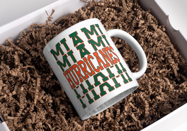 Miami Hurricanes Stacked Logo in Orange and Green - Digital Download for Sublimation, Prints, and Crafts image 2