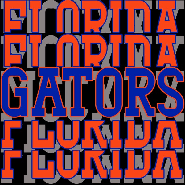 Florida Gators Stacked Logo in Orange and Blue - Digital Download for Sublimation, Prints, and Crafts