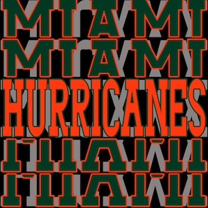 Miami Hurricanes Stacked Logo in Orange and Green - Digital Download for Sublimation, Prints, and Crafts