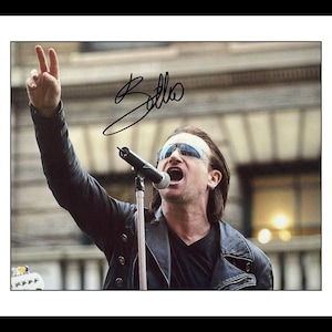 Ultra Rare - U2 - Bono - Rock Legend - Authentic Hand Signed Autograph