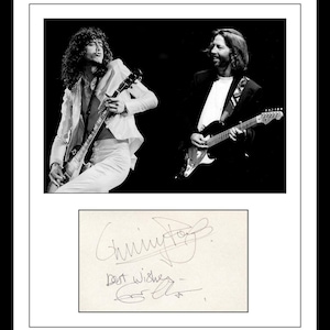 Ultra Rare - Eric Clapton & Jimmy Page - Guitar Legends - Authentic Hand Signed Autographs