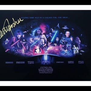Ultra Raro - Star Wars - Carrie Fisher - Princesa Leia - Auténtico autógrafo firmado a mano