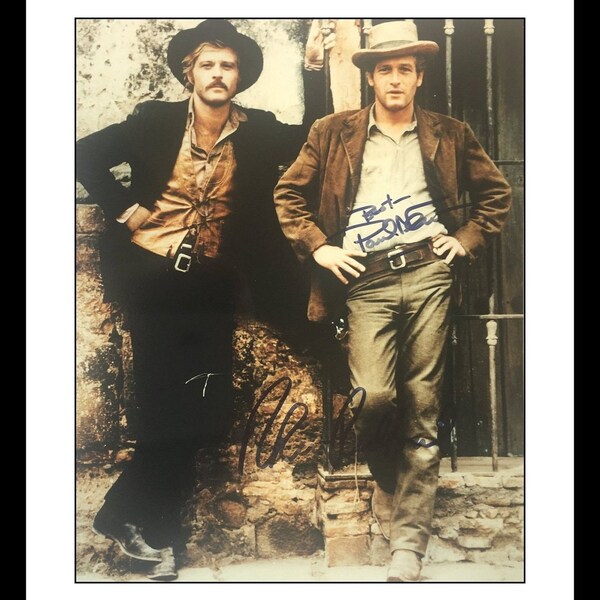 Ultra raro - Paul Newman y Robert Redford - Butch Cassidy - Autógrafos originales firmados a mano