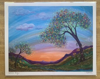 Dream Big Kunstdruck, bunte Baumlandschaft (20x30)