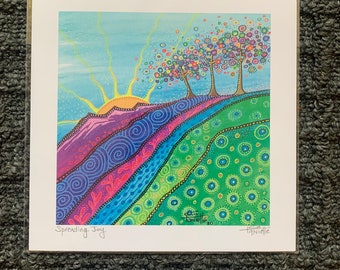 Spreading Joy Kunstdruck, Bunte Landschaftsreproduktion (200x200)