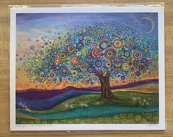 Bunter Baum Kunstdruck – Signiert 20x26