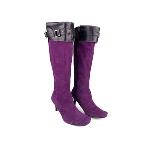 Purple knee high boots best sale uk