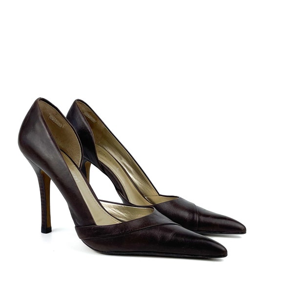 Aldo real leather extra pointy heels / pumps in brown size 36 EU / 3 UK / 5 US