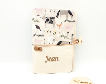 Personalized baby health record cover, Farm Animals