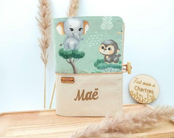 Personalized health record cover, savannah animals