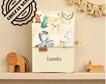 Personalized Baby Health Record Book Cover - Jungle Animals - Personalized Baby Gift
