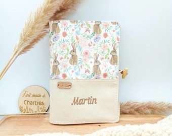 Personalized baby health record cover, Rabbits in the fields