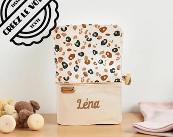 Personalized Baby Health Record Book Cover - Leopard Print - Personalized Baby Gift