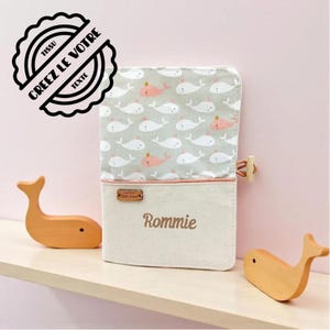 Protège Carnet de Santé Personnalisé Bébé - Thème de la Mer -  Cadeau Naissance prénom