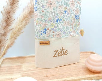 Personalized floral health record cover, baby girl gift, small flowers