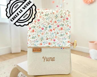 Personalized baby girl health record book cover - Handmade health record book cover - Unique birth gift with name