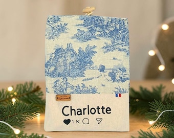 Toile de Jouy pattern paperback book cover - Personalized Gift - Christmas Gift Idea for Teachers, Family or Friends