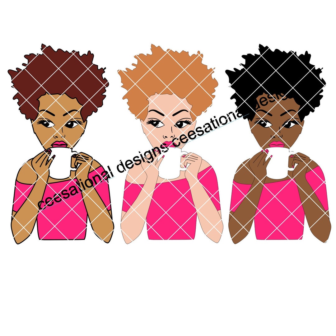 Coffee Klatch Whateva Girl3 Hauttöne Clipart, PNG Dateien Etsy.de