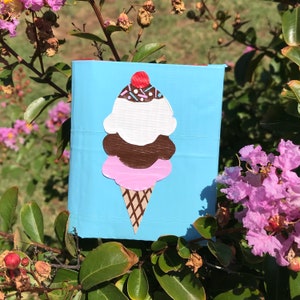 Cartera de cinta adhesiva de cono de helado / cartera pequeña / cartera hecha a mano / cartera temática de helado / cartera temática de cono de gofre