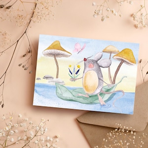Grußkarte Maus – Postkarte A6