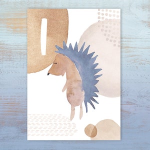 ABC-Karte "I wie Igel" | Buchstabenkarte | Postkarte A6 | Alphabet-Karte | Schulanfang | Namenskarte