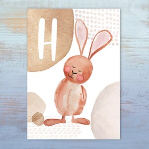 ABC-Karte "H wie Hase" | Buchstabenkarte | Postkarte A6 | Alphabet-Karte | Schulanfang | Namenskarte