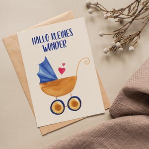 Grußkarte "Hallo kleines Wunder" Babykarte