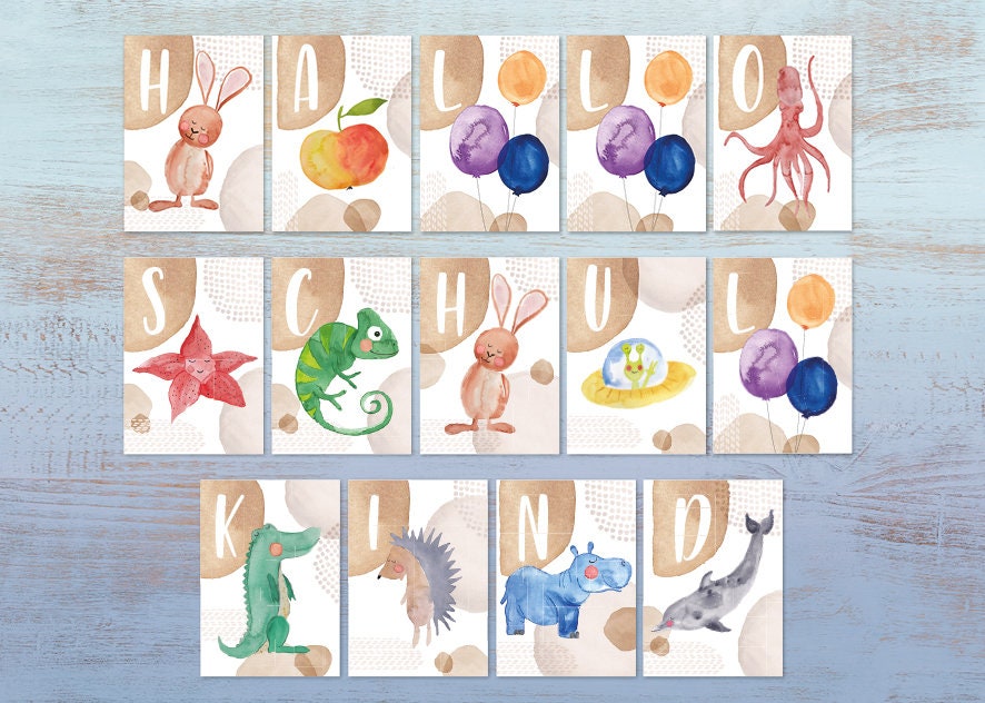 ABC Card Set 26 Letter Cards - Etsy