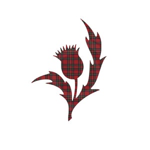 Scottish Tartan Thistle SVG, Cut File, Royal Stewart Tartan printable image for crafts / scrapbooking