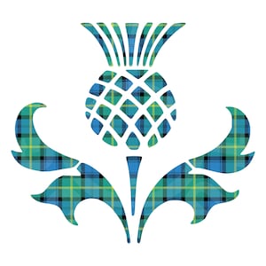 Schotse distel oude Gordon Tartan digitale SVG afdrukbare cut-bestand Schotse nationale embleem