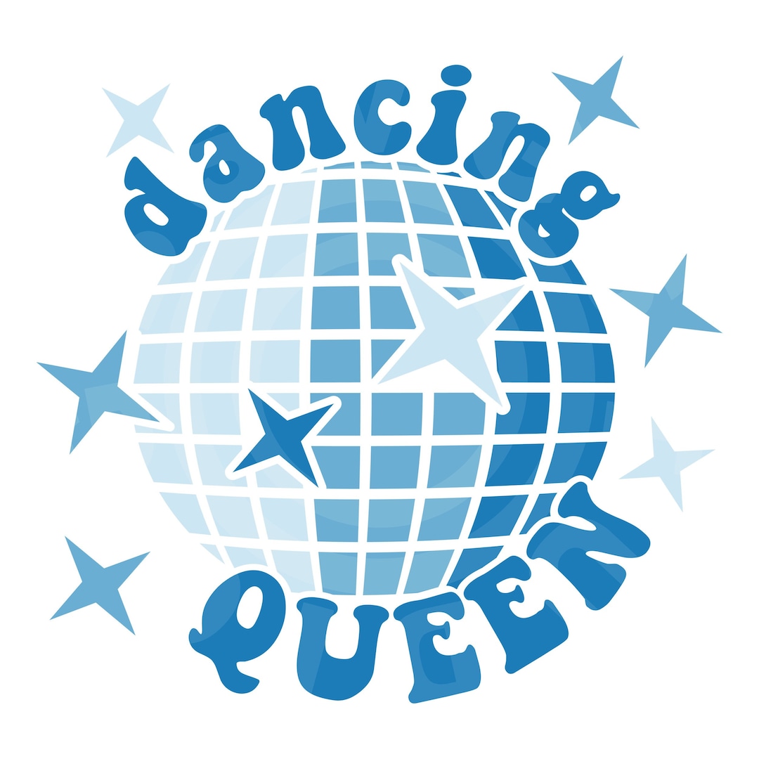 Dancing Queen Disco Ball Blue Glitter Ball Cut File, Disco Ball SVG