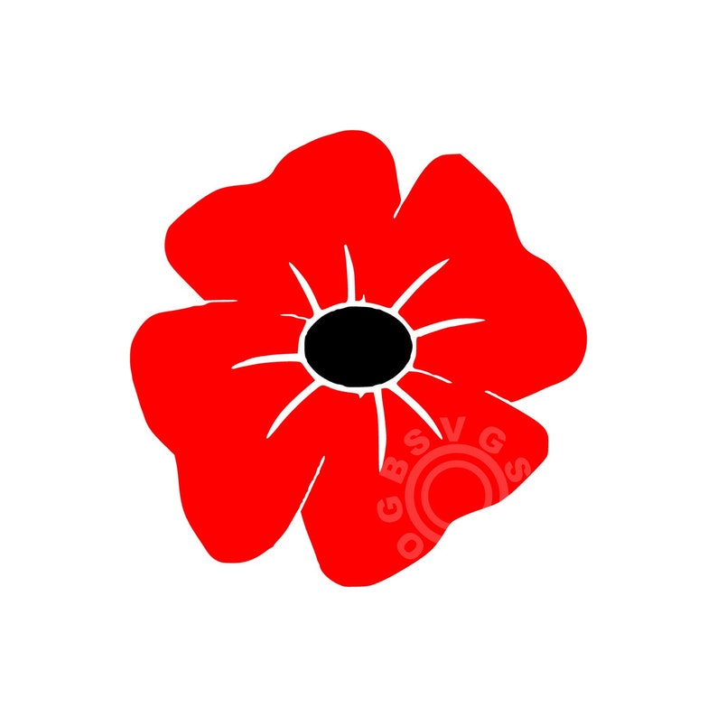 Poppy for Remembrance Day Armistice Day SVG Printable Cut File Etsy