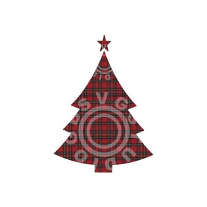 Tartán árbol de Navidad SVG, archivo de corte, Royal Stewart Tartan archivo imprimible, para decoraciones de Navidad, temporada festiva, artesanías / scrapbooking