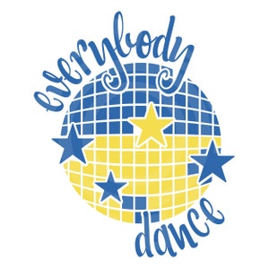 Everybody Dance Disco Ball Glitter Ball Cut File, Disco Ball SVG Stampabile per camicia decoro festa da ballo feste compleanni notti di addio al nubilato