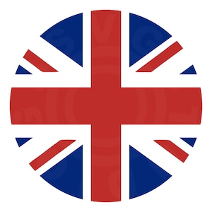 Union Jack UK Flag Rouge Blanc et Bleu Rond Circulaire Queens Platinum Jubilee 2022 Cut File, SVG Imprimable pour chemise, cartes-cadeaux, artisanat
